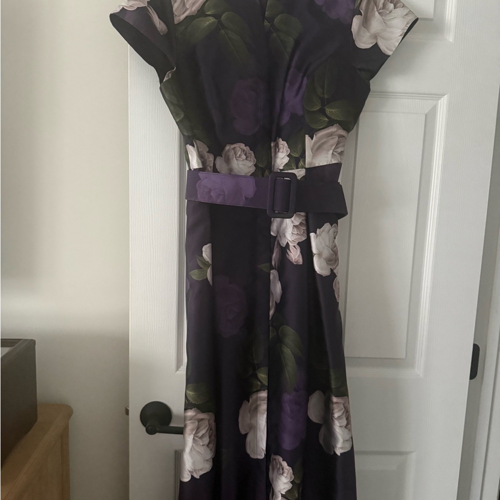 Sachin + Babi Dark Purple Floral Wedding Dress - Picture 4 of 5
